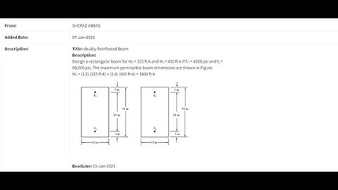 design of doubly reinforced  beam with drafting