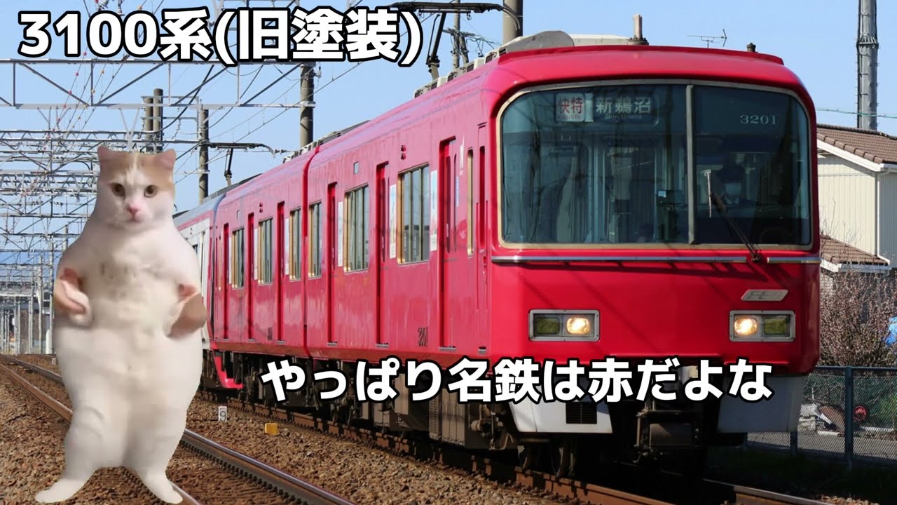 【猫ミーム】各車両が来た時の反応 名鉄編