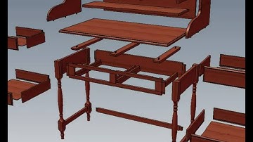 3D Furniture in Autodesk Inventor. Writing desk.avi