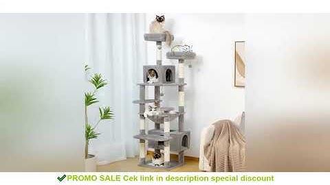 Large Cat Tree and Tower for Indoor Cats With Sisal-Covered Scratching Posts Spacious Hammock Padded