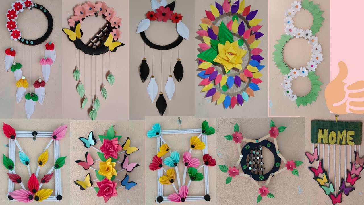 10 Easy wall hanging craft ideas/wall hanging from waste material/home ...