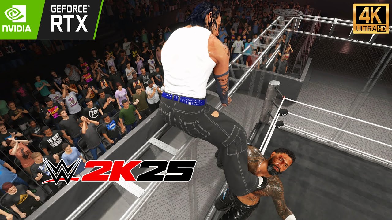 Jeff Hardy vs Jey Uso – Brutal Steel Cage Match | WWE 2K25 (4k60fps)