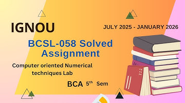 BCSL-058 Solved Assignment July-25/Jan-26 | BCA (5th Sem)| IGNOU Assignment Solutions (2025-2026)