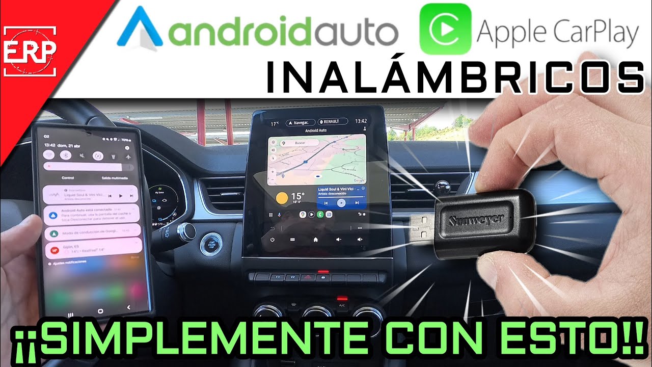 CONVIERTE EN INALÁMBRICO tu Android Auto y Apple CarPlay por CABLE, con ...