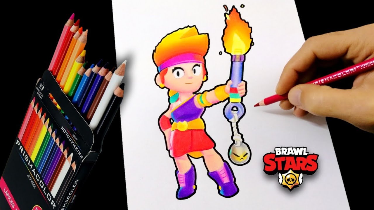 How To Draw Amber Brawl Stars Step By Step With A Pencil