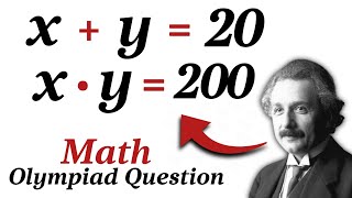 Nice Math Olympiad Question | How to solve for "x" and "y" ?
