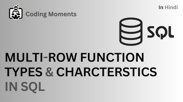 #44|| MULTI ROW FUNCTION ||TYPES AND CHARCTERSTICS OF MULTI ROW FUNCTION|| SQL LECTURE FOR BEGINNERS