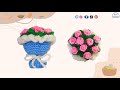 اعملي بوكيه ورد كروشيه رائع بخطوات سهلة وباترون مرفق