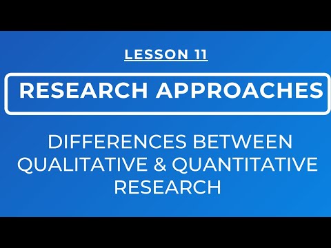 LESSON 11 - DIFFERENCES BETWEEN QUALITATIVE AND QUANTITATIVE RESEARCH APPROACHES