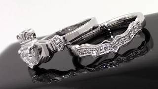 Claddagh Engagement and Wedding Ring Set