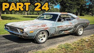 ABANDONED Dodge Challenger Rescued After 35 Years Part 24: First Start!