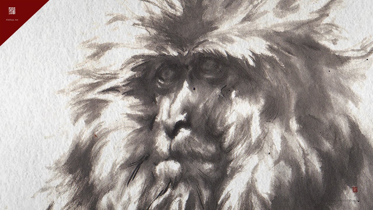 水墨画 イラスト 峠の朝 黒木千冬 作品集 011 猿 動物 墨絵 Sumie Art Illustration Drawing Painting Youtube