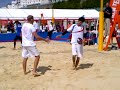 Italian men serving against Russia in men' semifinal