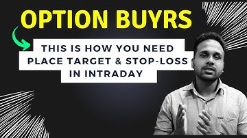 How to Place Target and Stop-loss in Option buying | #optionbuying