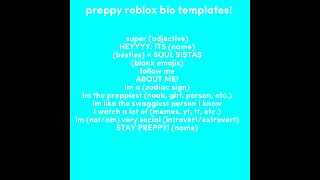 preppy roblox bio templates! (give creds to owners if using) ☀️🦋💗