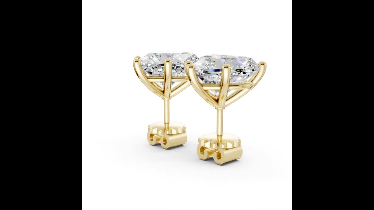 Heart Brilliant Cut Diamond Stud Earrings