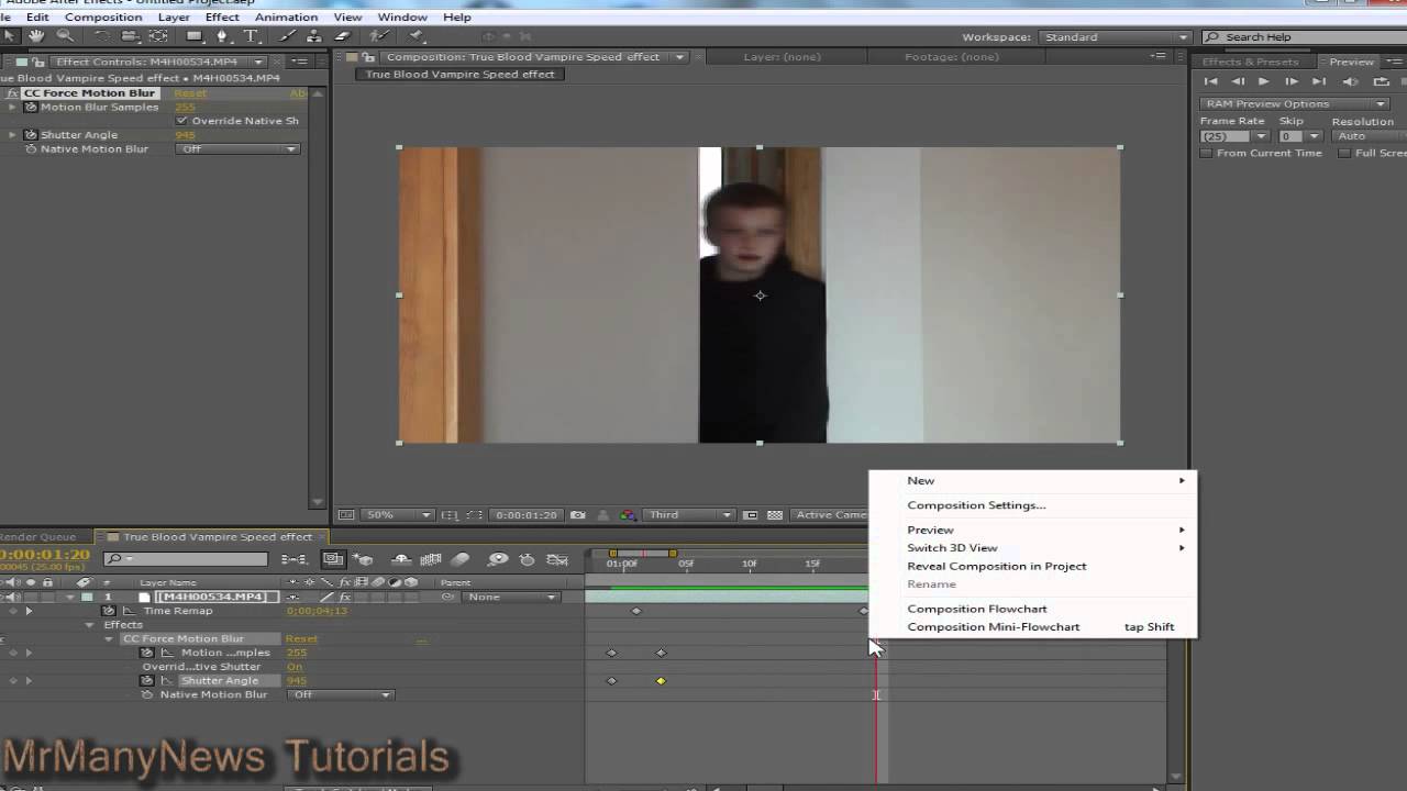 True Blood Vampire Speed Effect - After Effects Tutorial - YouTube