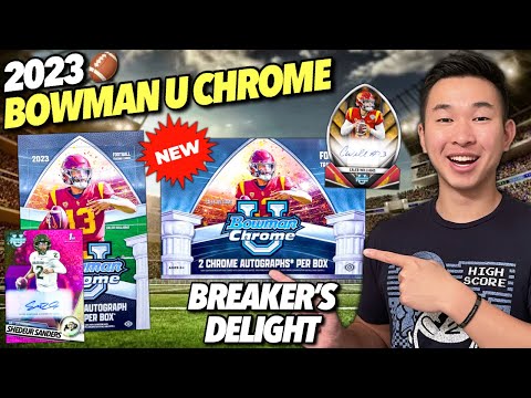 BOWMAN U IS HOT! 😱🔥 2023 Topps Bowman University Chrome Football Hobby & Breaker's Delight Reviews