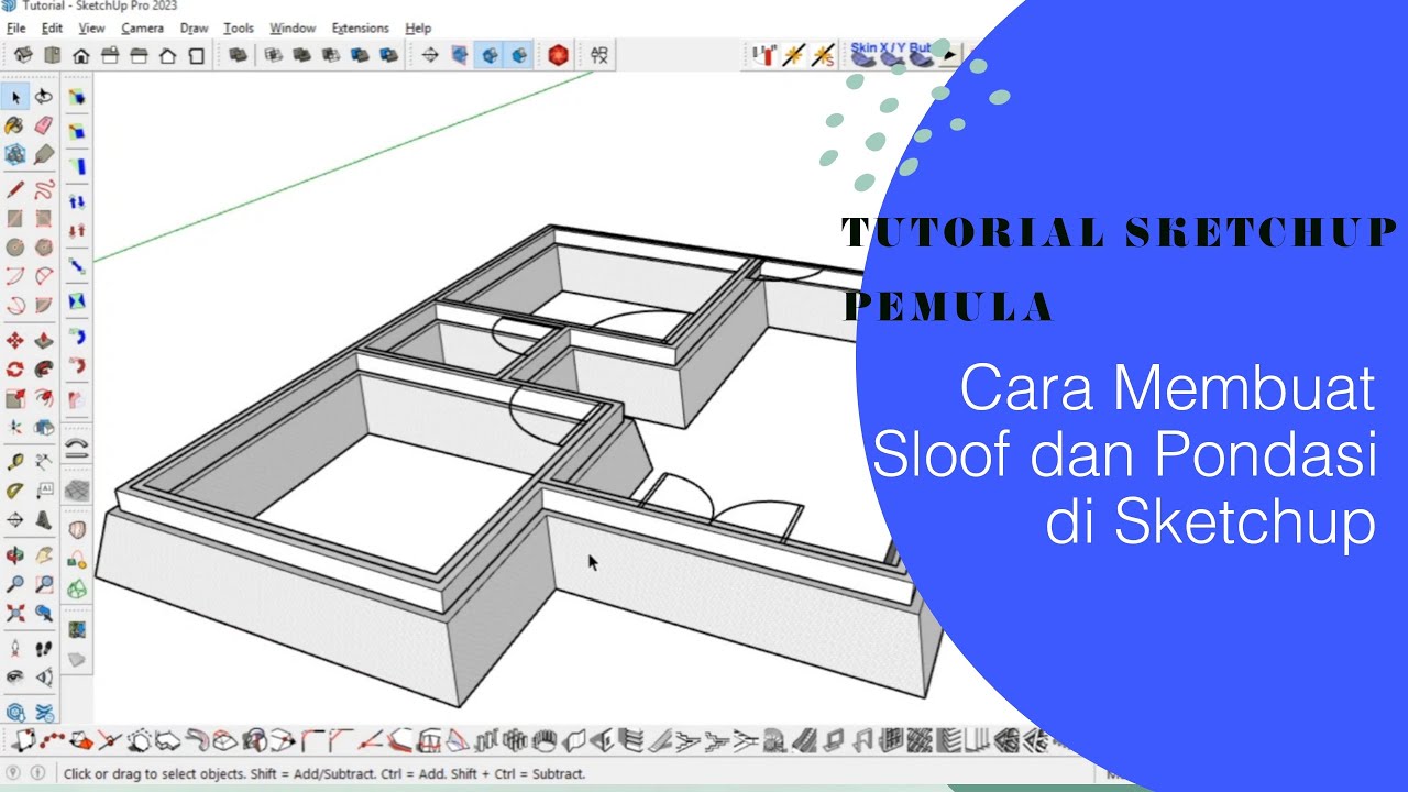 Tutorial menggambar di Sketchup Part 1 || membuat sloof dan pondasi batu kali 