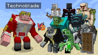 Mutant Technoblade vs all mutant creatures in Minecraft - Tribute to Technoblade Update