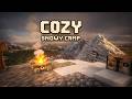 Fall Asleep in Minecraft ❄️ Cozy Campfire in the Mountains
