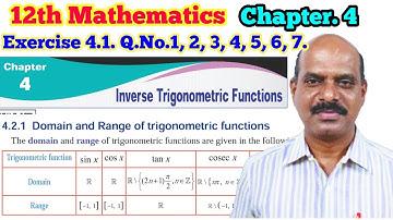 12th Exercise 4.1 Q.1, 2, 3, 4, 5, 6, 7 | Chapter 4 |12th Mathematics|