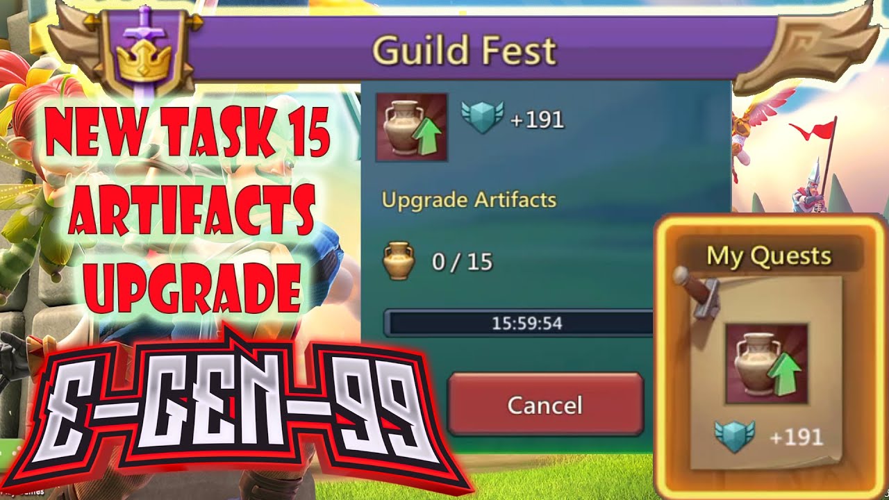 lords mobile guild fest task new quests 15 upgrade artifacts