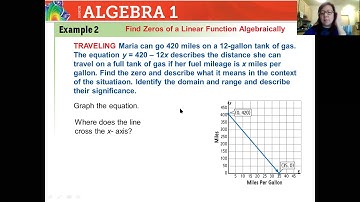 Algebra 3 2 Zeros of Linear Functions