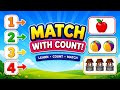 1 to 8 Count Matching for Kids | Learn Numbers with Fun Objects 🍎🎈 | Preschool Math Learning