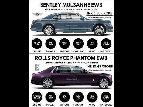 Bentley Mulsanne EWB vs Rolls Royce Phantom EWB #shorts #car #bentley #rollsroyce #mulsanne #phantom