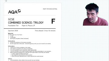 AQA Physics trilogy Specimen Paper 2F Q1 Stopping distances