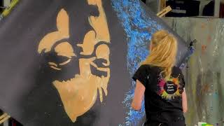 Amazing upside down female speed painter as seen on TV