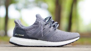 mystery grey ultra boost on feet