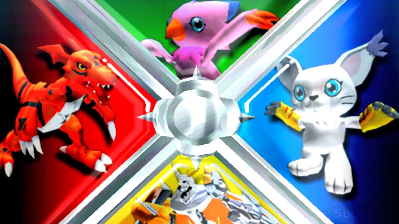 Guilmon vs Gatomon vs Biyomon vs Omnimon [Rumble Arena 2]