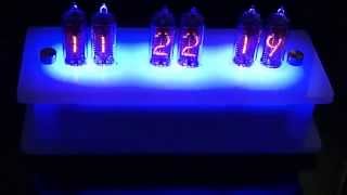 Six Digit IN-14 Nixie Clock With RGB LED Remote - 'Cold Fusion'