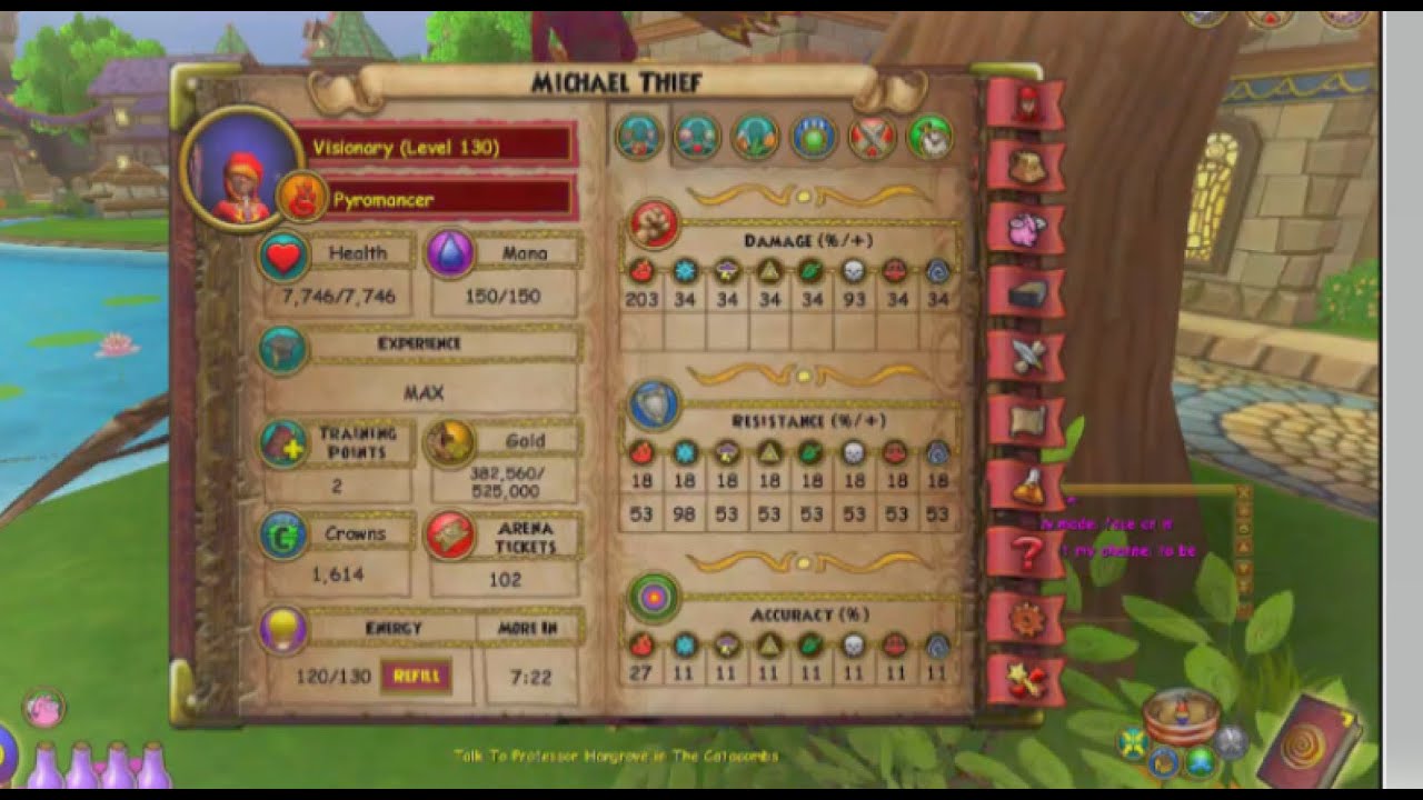Wizard101: (130)Fire 203 damage setup Quick Match Tourney