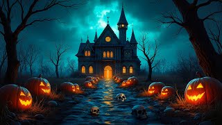Spooky Pumpkin Village Castle 🏰🎃 Halloween Music – Scary Blood Moon Night, Mysterious Ambience 🌕