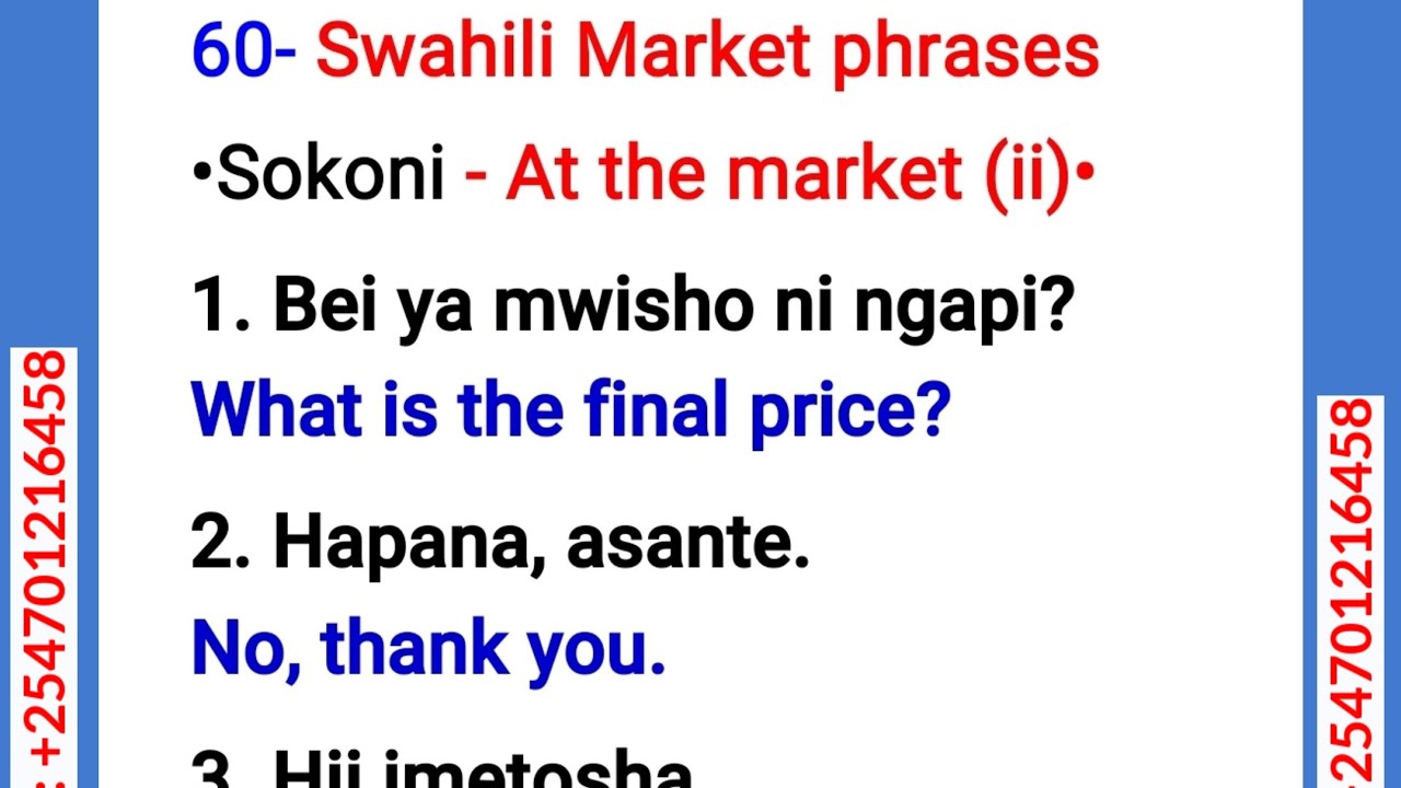 Learn Swahili phrases: Sokoni - At the market (ii)