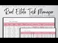 Real Estate Task Management Template Google Sheets for Buyers and Sellers Agents Excel Spreadsheet