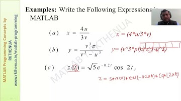 How to write mathematical expression in MATLAB [live Session]