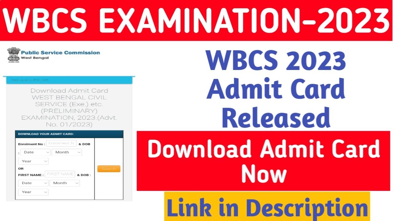WBCS Examination 2023 Admit Card||Jobless Family||