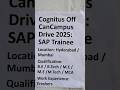 cognitus is hiring for SAP TRAINEE role apply fast link in pinned comment salary 6.5 lpa