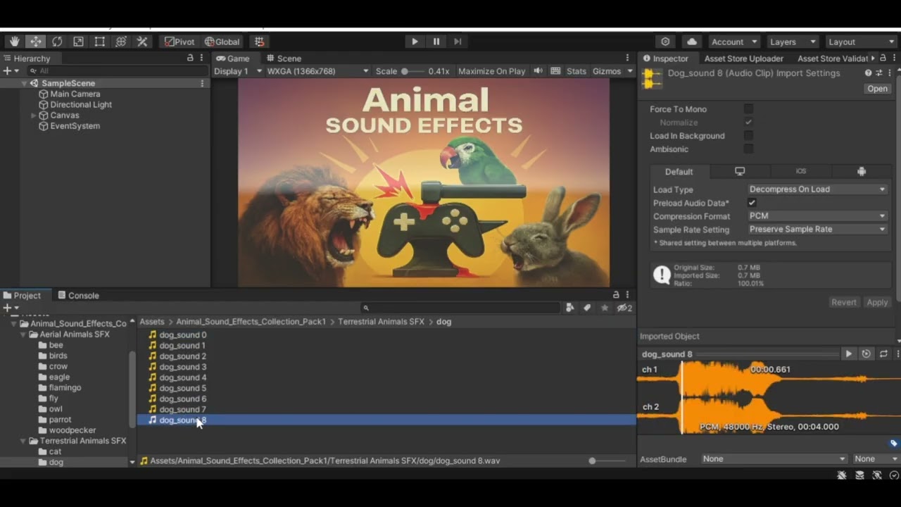 Animal_Sound_Effects_Collection_Pack1 for UnityEngine