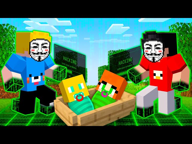 Meus AMIGOS FORAM ADOTADOS pela FAMILIA HACKER no minecraft