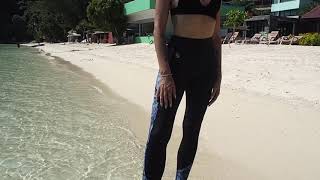 Platinum Sun Swim Leggings Marble Black Upf 50