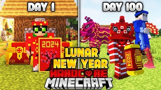 I Survived 100 Days In LUNAR NEW YEAR MODPACK In Minecraft