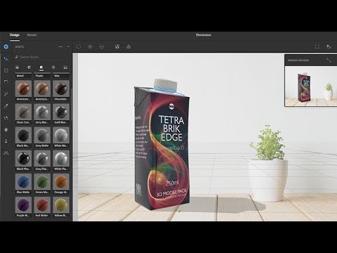 3D packaging visualization with Adobe Dimension CC tutorial