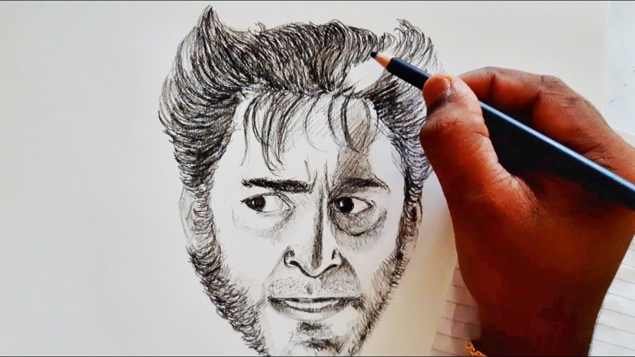 Hugh Jackman | X Men | Portrait Drawing | Charcoal on Paper - YouTube
