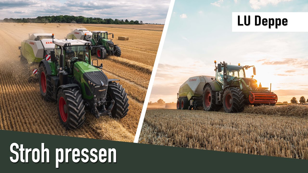 Stroh pressen 2022 | 8x Fendt und Claas Quadrant | LU Deppe