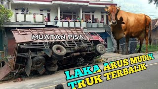 Accident ‼️cattle transport truck overturns during homecoming traffic